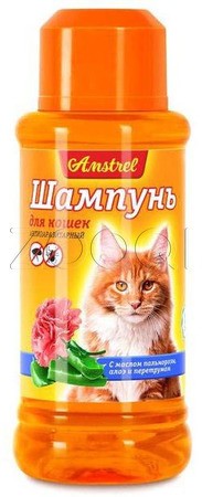Amstrel Антипаразитарный шампунь для кошек с маслом пальмарозы и алоэ