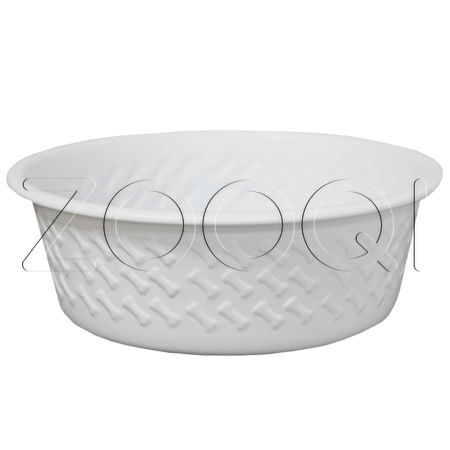 Уют Миска металлическая белая с тиснением для питомцев