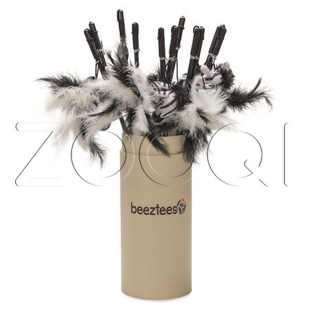 Beeztees Игрушка Удочка «Зебра с перьями» для кошек, 50 см