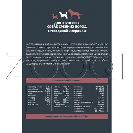 Корм AlphaPet WOW Superpremium для собак (говядина, сердце)