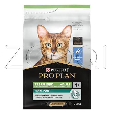 Корм Purina Pro Plan Renal Plus Sterilised Adult для кошек (кролик)