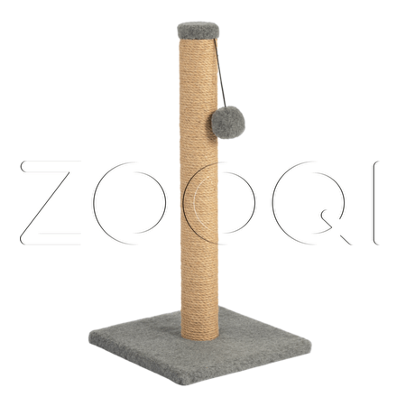 Q-zoo Когтеточка-столбик М с шариком для кошек, джут, 72 см