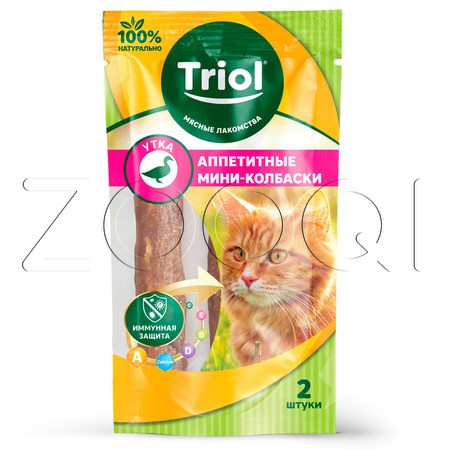 Triol Аппетитные мини-колбаски из утки для кошек