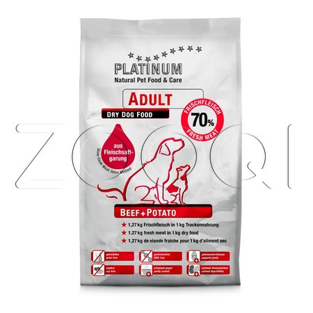 Platinum Adult для взрослых собак (говядина, картофель)