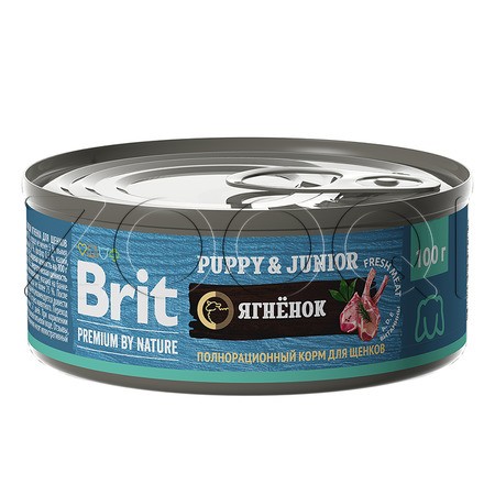 Brit Premium by Nature Puppu & Junior с ягненком для щенков всех пород, 100 г