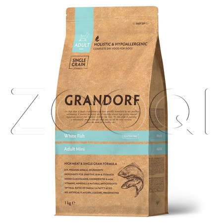 Корм Grandorf Dog Adult Mini Breeds White Fish для собак (белая рыба)