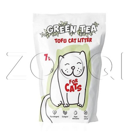 Наполнитель FOR CATS Tofu Natural комкующийся с ароматом зеленого чая, 7 л