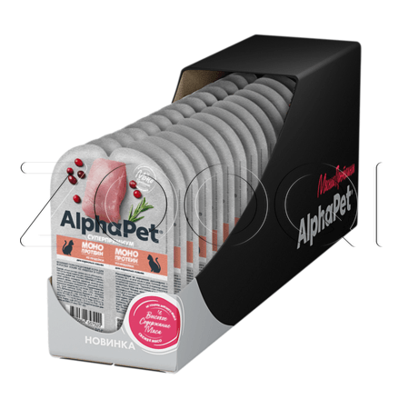Рагу AlphaPet Superpremium MonoProtein для кошек (индейка в соусе), 80 г