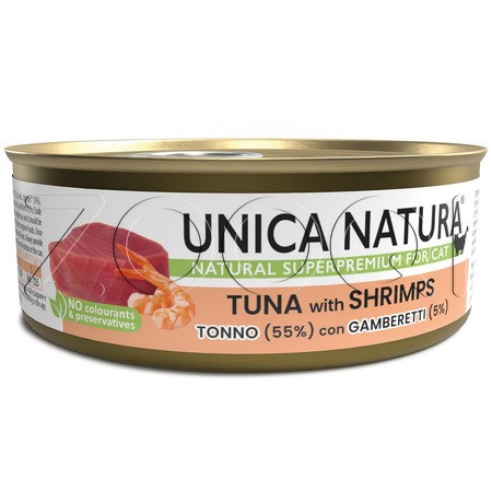 Консерва Unica Natura для кошек (тунец, креветка), 70 г