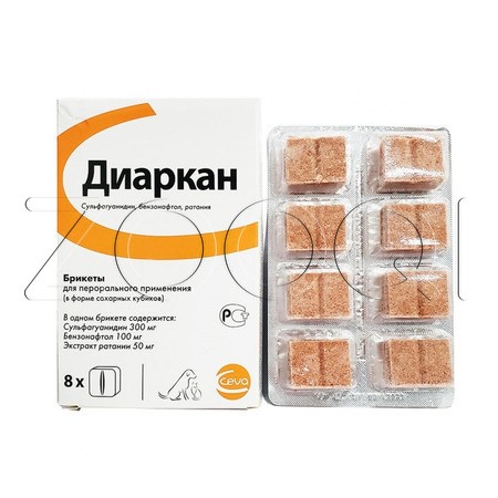 Диаркан Сахарные кубики для животных, 8 куб