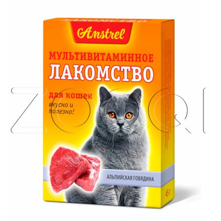 Amstrel Лакомство мультивитаминное для кошек «Альпийская говядина»