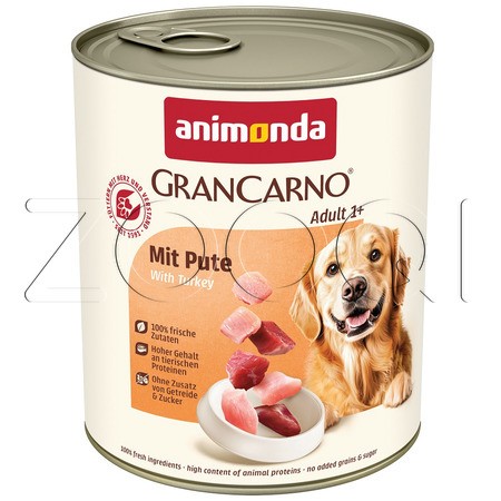 Консерва GranCarno Adult для собак (индейка), 800 г