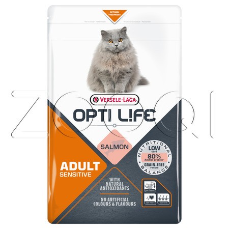Opti Life Cat Adult Sensitiv для кошек с чувствительным пищеварением (лосось)