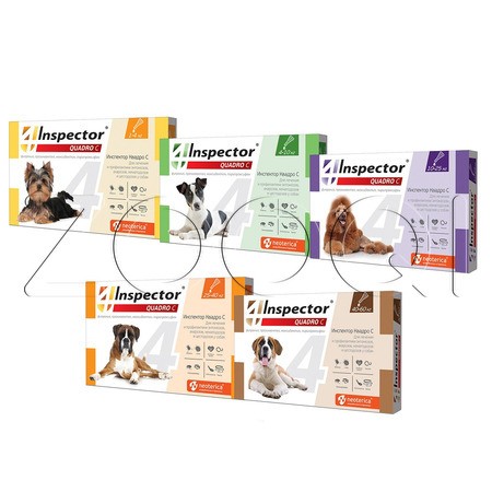 Инспектор Квадро С Капли для собак, 1 пипетка
