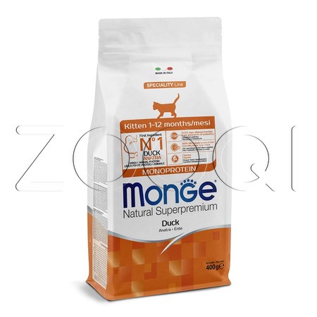 Корм Monge Cat Speciality Line Monoprotein Kitten Duck для котят (утка)