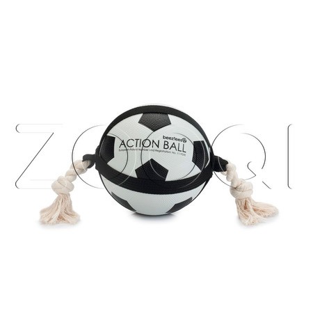 Beeztees Игрушка «Футбольный мяч с веревкой» для собак
