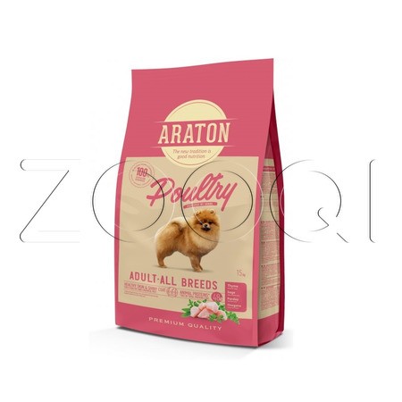 Araton Dog Adult Poultry для взрослых собак всех пород (домашняя птица), 15 кг