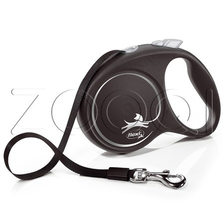 Flexi Рулетка-поводок Black Design L, лента 5 м