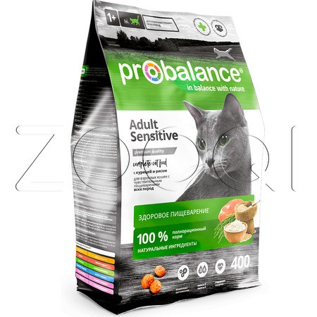 Probalance Sensitive для взрослых кошек (курица, рис)