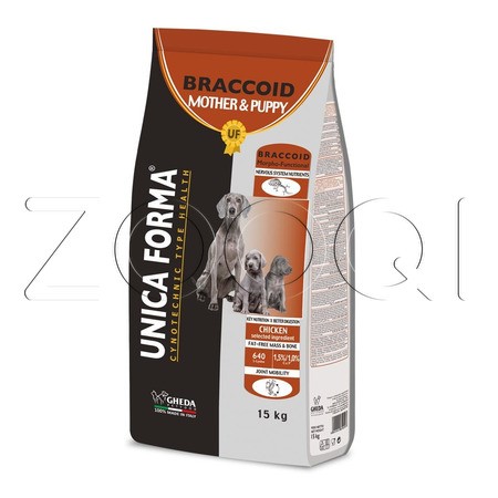 Корм Unica Forma Braccoid Mother & Puppy для беременных собак и щенков (курица), 15 кг