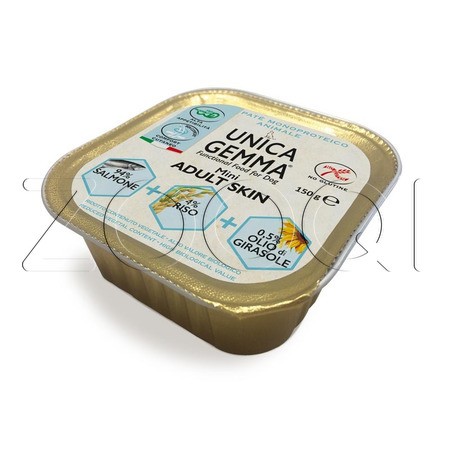 Unica Gemma Adult Mini Skin для взрослых собак мелких пород (лосось, рис), 150 г
