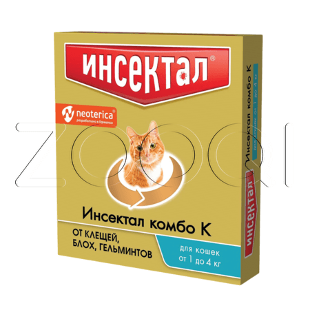 Инсектал комбо К Капли для кошек, 1 пипетка