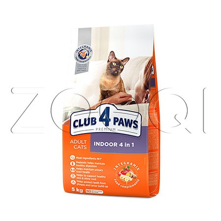 Club 4 Paws Premium для взрослых кошек живущих в помещении (курица)