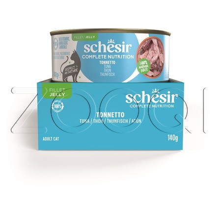 Консерва Schesir Cat Complete Nutrition для кошек (тунец в желе), 140 г