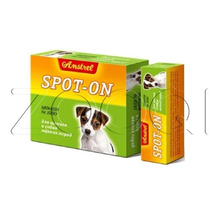 Amstrel Биокапли антипаразитарные на холку «Spot-on» для щенков и собак мелких пород