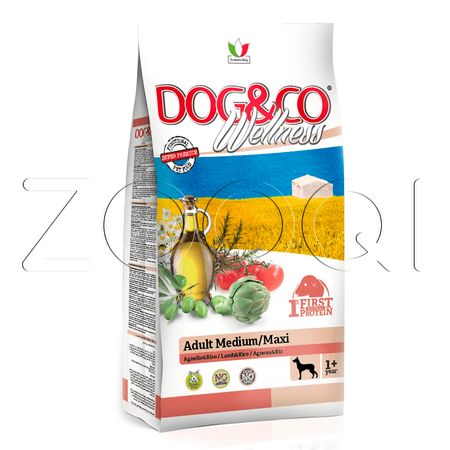 Dog&Co Wellness ADULT MEDIUM / MAXI для взрослых собак (ягненок с рисом)