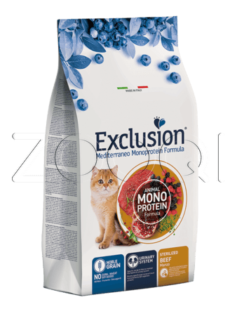Exclusion Monoprotein Noble Grain Sterilized Beef для кошек после стерилизации (говядина)