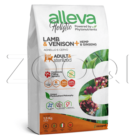 Корм Alleva Holistic Sterilized Adult Cat для кошек (ягненок, оленина)