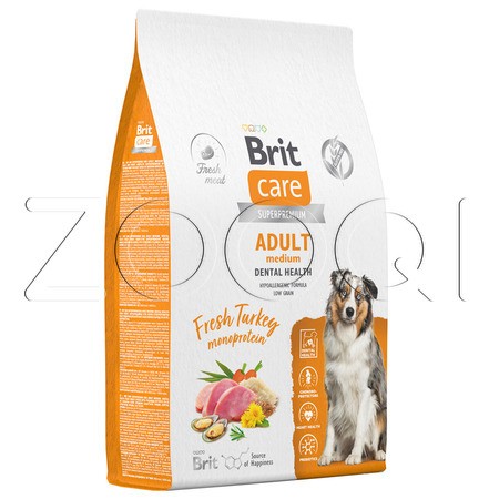 Корм Brit Care Dog Adult M Dental Health для собак (индейка)