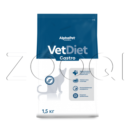 Корм AlphaPet Vet Diet Gastro для кошек (курица, индейка)