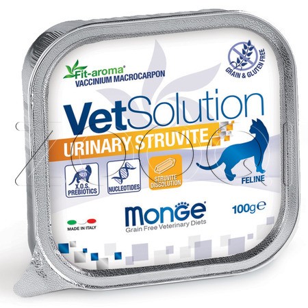 Monge VetSolution Cat Urinary Struvite для кошек при заболеваниях мочеполовой системы и струвитном течении МКБ (курица, лосось), 100 г