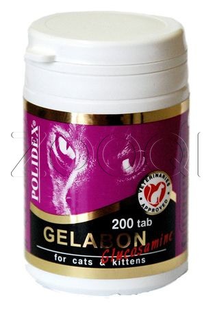 Polidex Gelabon с глюкозамином для кошек, 200 таб