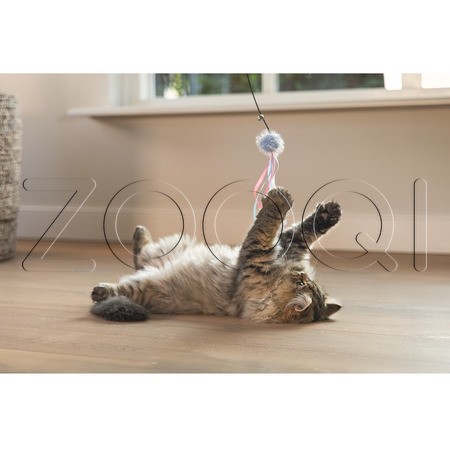 Beeztees Удочка «Шарик с лентой» для кошек, в ассортименте, 47 см