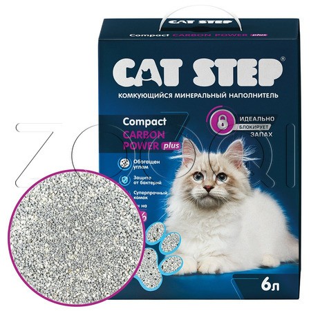 Cat Step Compact Carbon Power Plus Комкующийся минеральный наполнитель