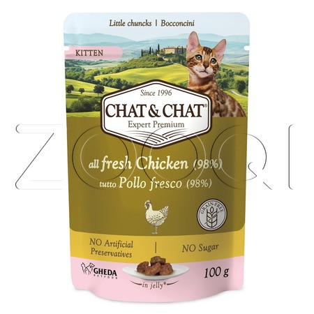 Пауч Chat&Chat Expert Premium для котят (курица), 100 г