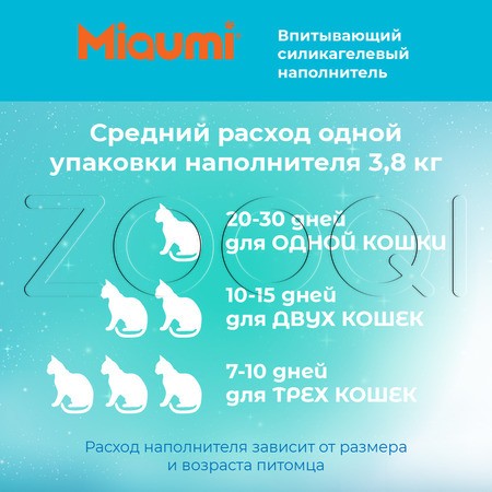Miaumi Silica Gel Fresh Scented Впитывающий силикагелевый наполнитель для кошачьего туалета (свежесть)