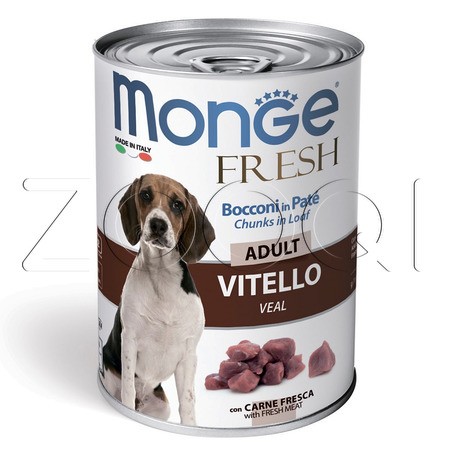Monge Dog Fresh Adult Veal для взрослых собак всех пород (телятина), 400 г