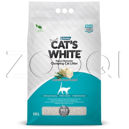 Cat's White Marseille Soap наполнитель комкующийся для кошачьего туалета с ароматом марсельского мыла