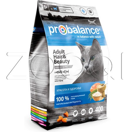 Корм ProBalance Hair & Beauty для кошек (птица, рис)