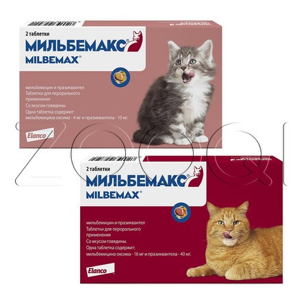 Мильбемакс Антигельминтик для кошек, 2 табл