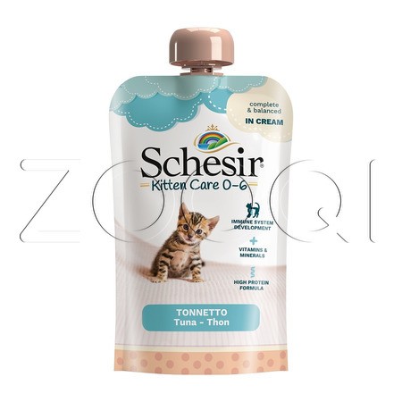 Schesir Cat Пауч с тунцом в сливках для котят, 150 г