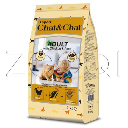 Chat&Chat Expert Adult with Chicken & Peas для взрослых кошек с курицей и горохом
