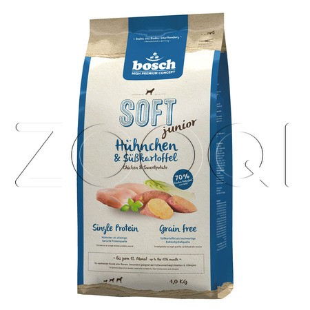 Bosch Soft+ Junior для щенков и юниоров (цыпленок с бататом)