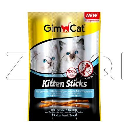 Палочки GimCat Kitten Sticks для котят с индейкой, 3 шт