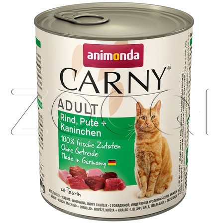Консерва Carny Adult для кошек (говядина, индейка, кролик), 800 г