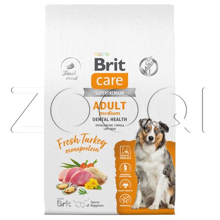 Корм Brit Care Dog Adult M Dental Health для собак (индейка)